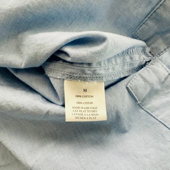BROCHU WALKER The Lea Popover Shirt Size Medium Oxford Blue Relaxed Fit - Picture 8 of 10